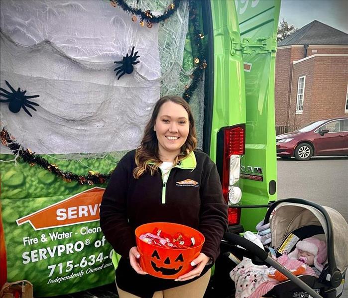 Chelsea Merten handing out Candy at Hayward Trunk or Treat